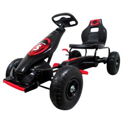 Gokart G8 gyerekeknek, felfújható kerékkel, fekete-piros